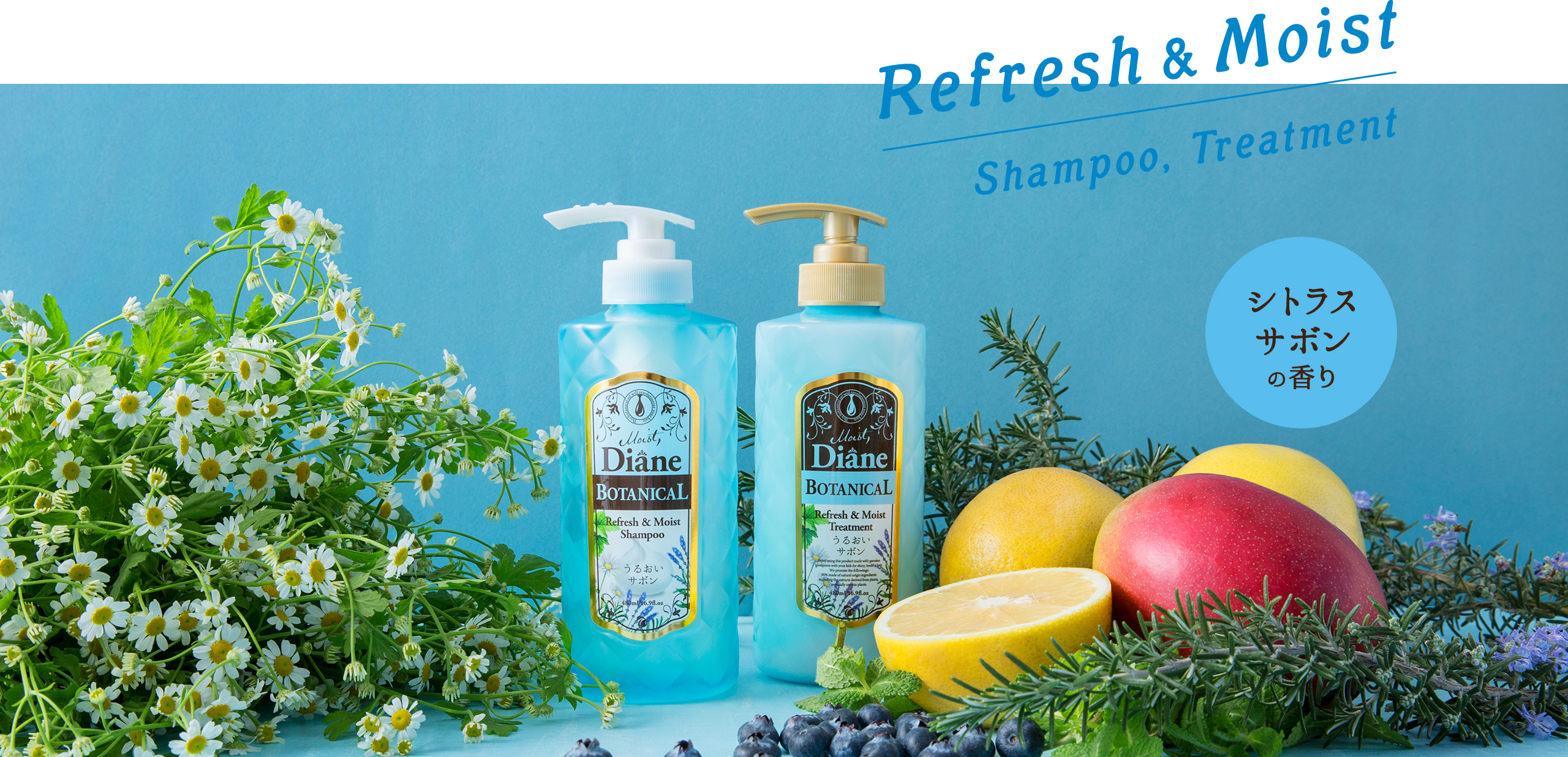 Refresh & Moist Shampoo, Treatment シトラスサボンの香り