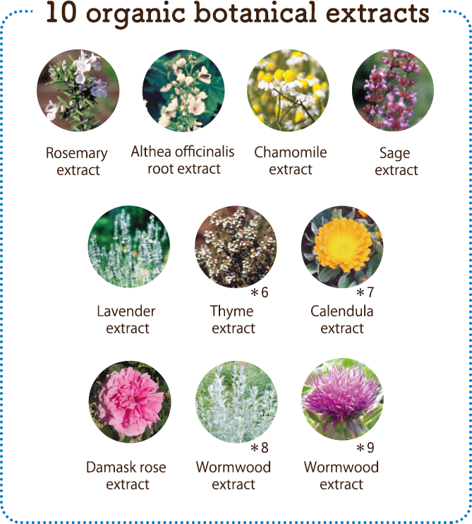 10 organic botanical extracts