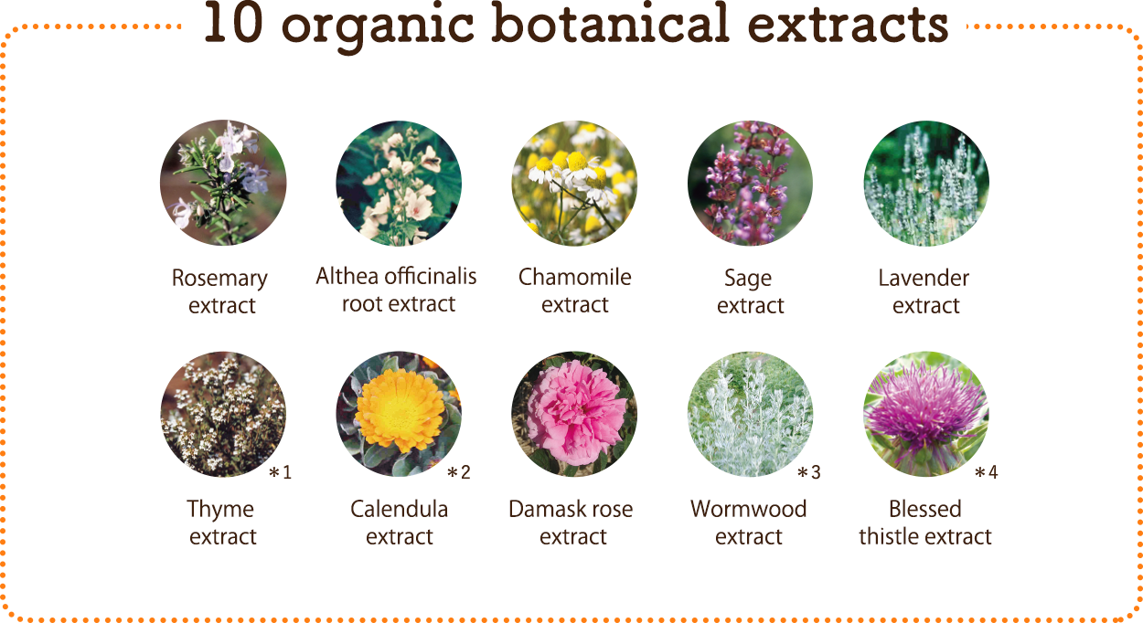 10 organic botanical extracts