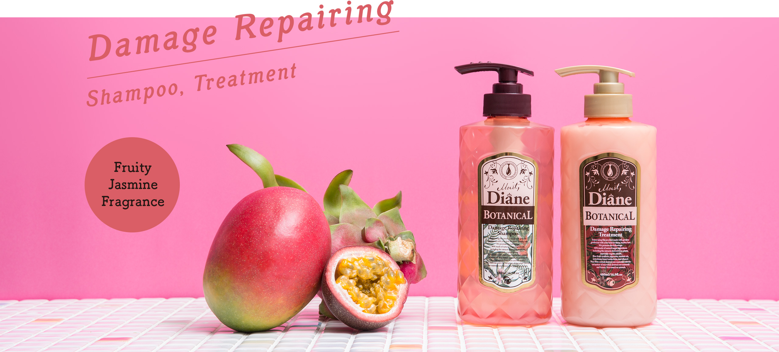 Damage Repairing Shampoo, Treatment Fruity Jasmine Fragrance