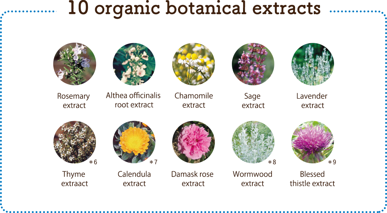 10 organic botanical extracts