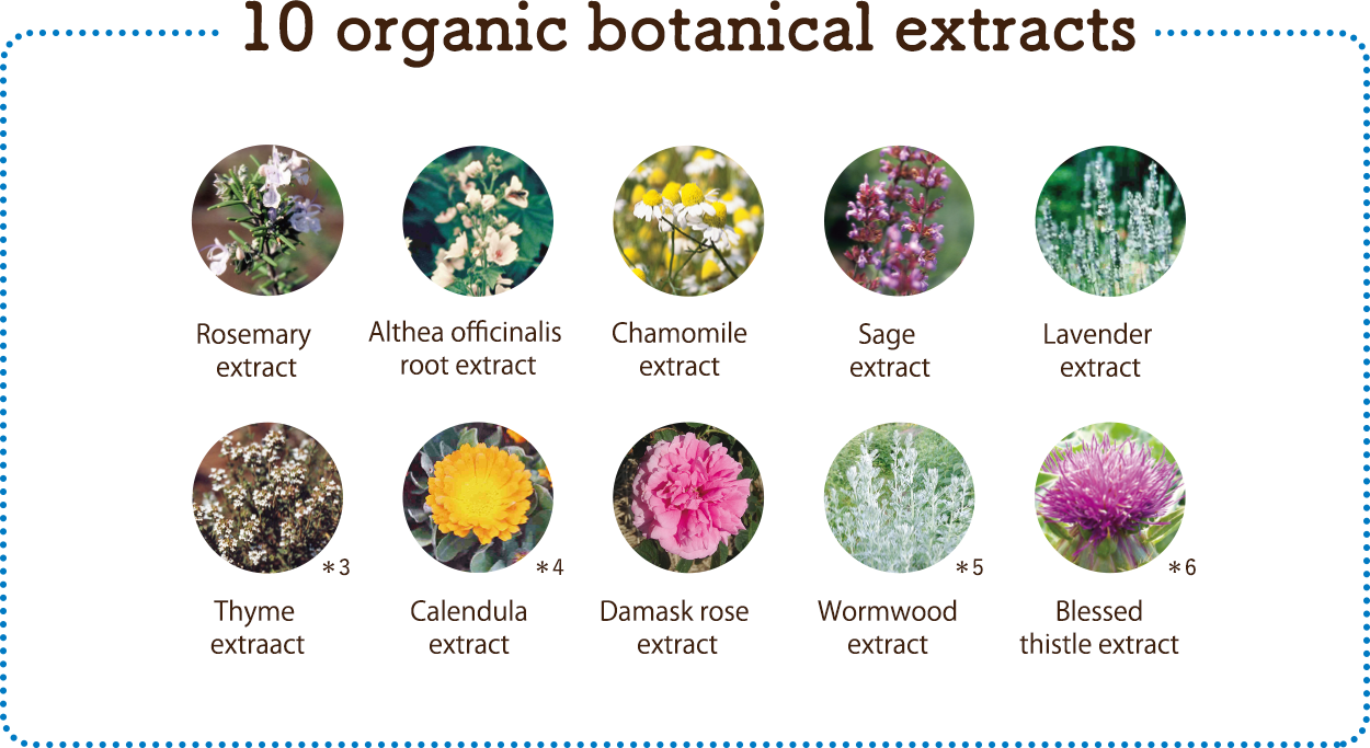 10 organic botanical extracts