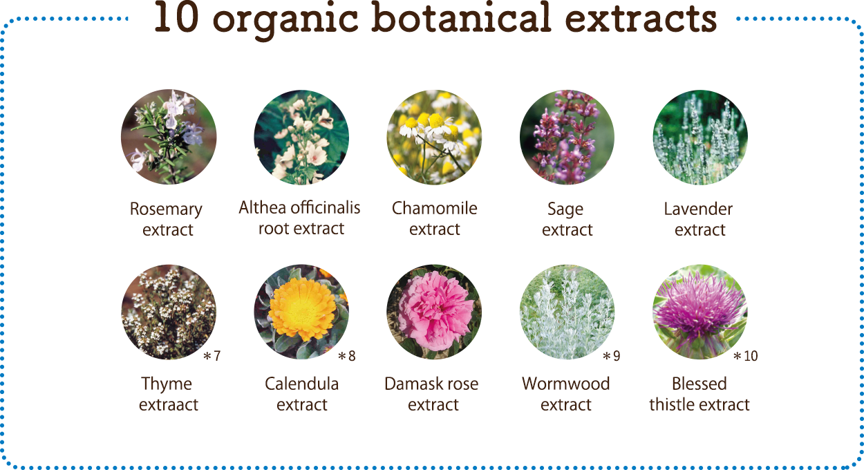 10 organic botanical extracts