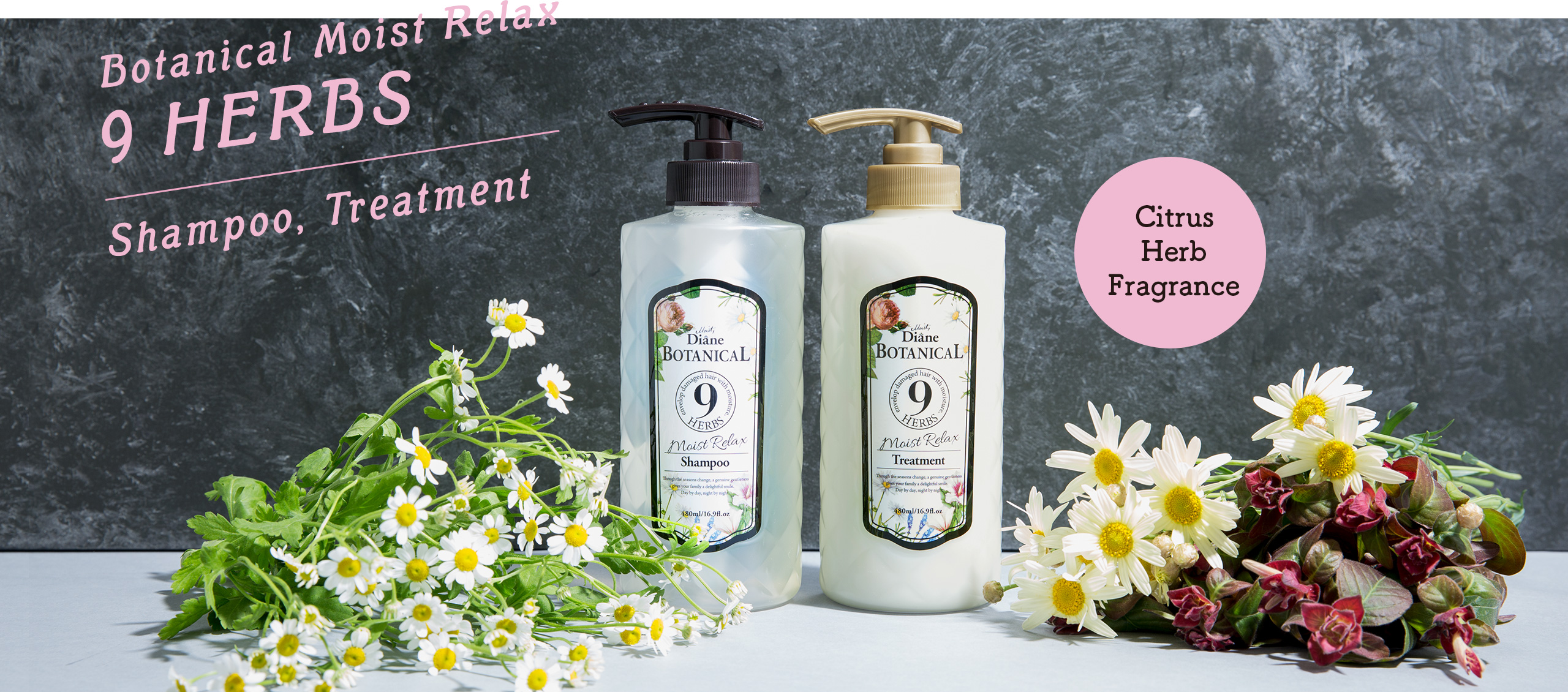 Botanical Moist Relax 9 HERBS Shampoo, Treatment Citrus Herb Fragrance