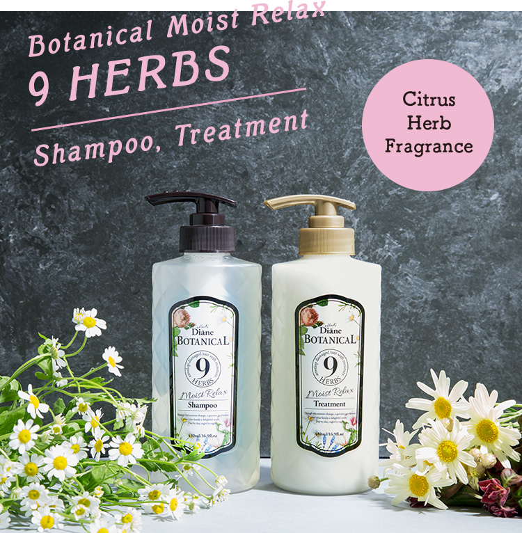 Botanical Moist Relax 9 HERBS Shampoo, Treatment Citrus Herb Fragrance