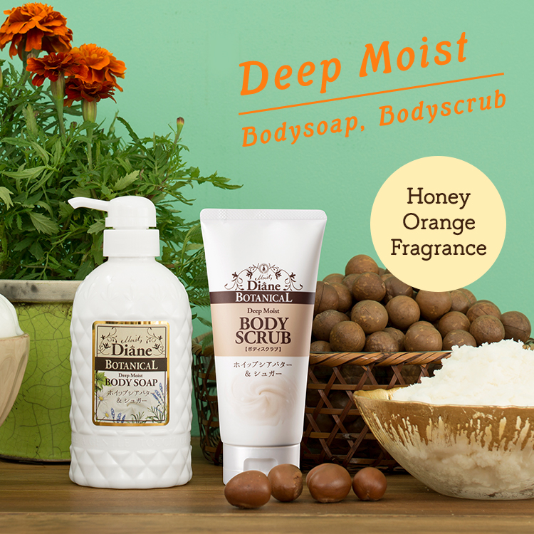 Deep Moist Bodysoap, Bodyscrub Honey Orange Fragrance
