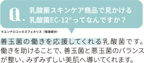 乳酸菌スキンケア商品で見かける
乳酸菌EC-12※ってなんですか？