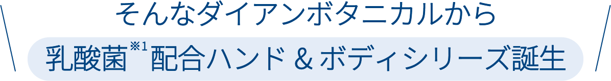 そんなダイアンボタニカルから乳酸菌配合ハンド&ボディシリーズ誕生