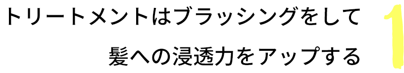 How to TREATMENT: 1 トリートメントはブラッシングをして髪への浸透力をアップする