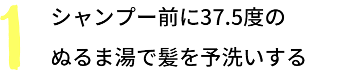 How to SHAMPOO: 1 シャンプー前に37.5度のぬるま湯で髪を予洗いする