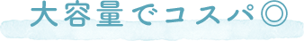 大容量でコスパ◎