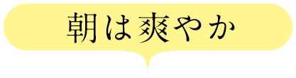 朝は爽やか
