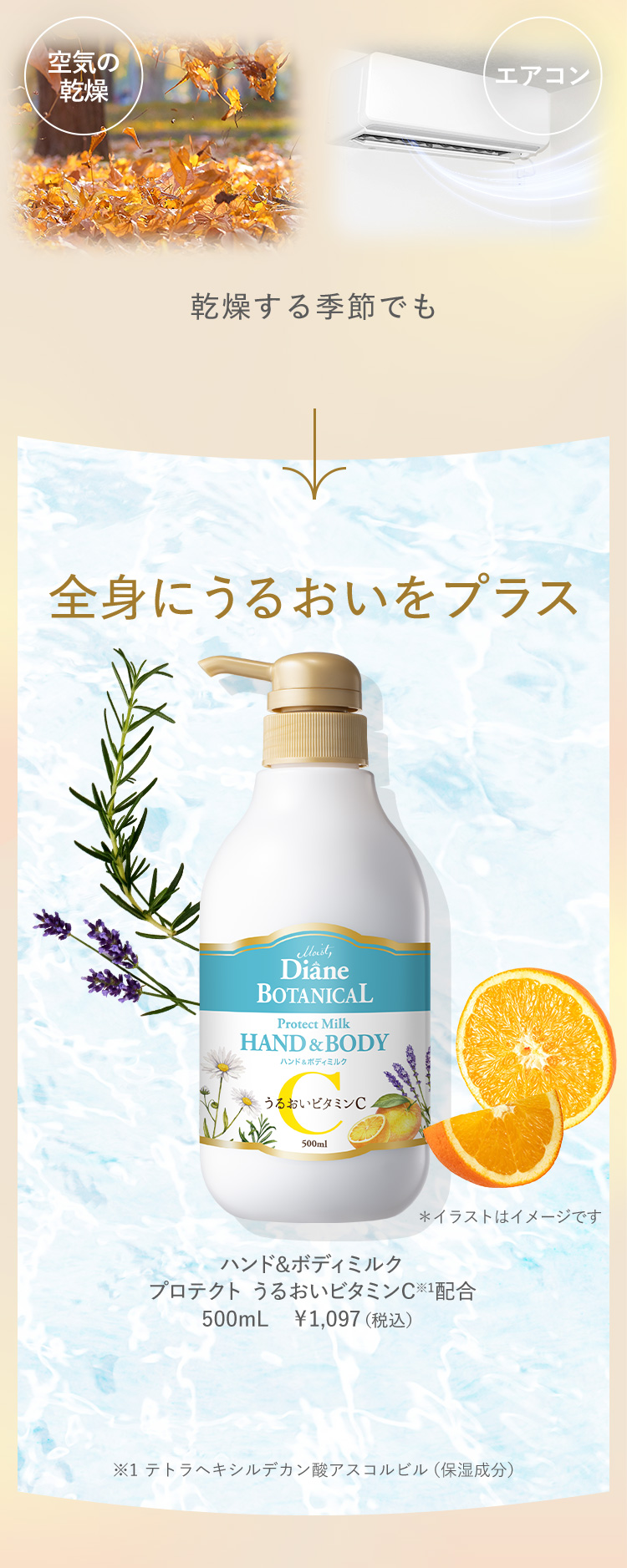 ハンド&ボディミルク プロテクト うるおいビタミンC配合