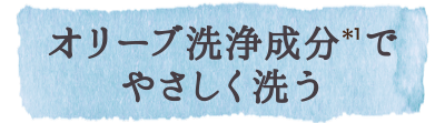 オリーブ洗浄成分でやさしく洗う